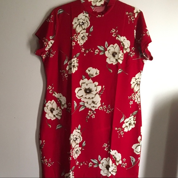 Red Floral Dress - Picture 2 of 5